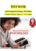 Test Bank for Understanding Psychology 15th Edition &vert; Robert S&period; Feldman &vert; Chapters 1&ndash;17 Complete