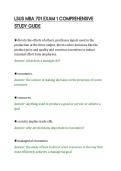 LSUS MBA 701 EXAM 1 COMPREHENSIVE&NewLine;STUDY GUIDE&NewLine;