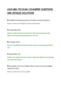 LSUS MBA 701 EXAM 1 EXAMPREP QUESTIONS&NewLine;AND DETAILED SOLUTIONS