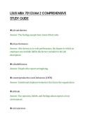 LSUS MBA 701 EXAM 2 COMPREHENSIVE&NewLine;STUDY GUIDE&NewLine;