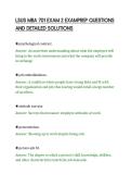 LSUS MBA 701 EXAM 2 EXAMPREP QUESTIONS&NewLine;AND DETAILED SOLUTIONS&NewLine;