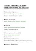 LSUS MBA 704 EXAM 1 EXAM REVIEW&NewLine;COMPLETE QUESTIONS AND SOLUTIONS