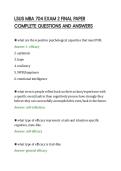 LSUS MBA 704 EXAM 2 FINAL PAPER&NewLine;COMPLETE QUESTIONS AND ANSWERS&NewLine;