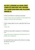 NC POST LICENSING 303 EXAM SCRIPT&NewLine;COMPLETE QUESTIONS AND ANSWERS&NewLine;TEST PAPER QUESTIONS AND SOLUTIONS&NewLine;GRADED A&plus;