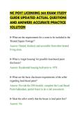 NC POST LICENSING 303 EXAM STUDY&NewLine;GUIDE UPDATED ACTUAL QUESTIONS&NewLine;AND ANSWERS ACCURATE PRACTICE&NewLine;SOLUTION