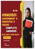 HRM2601 ASSIGNMENT 2 SEMESTER 2 2026 - COMPLETE ANSWERS