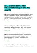 NCAA RECRUITING EXAM SCRIPT&NewLine;UPDATED COMPLETE QUESTIONS AND&NewLine;ANSWERS