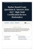 Barber Board Exam 110&plus; Questions & Answers 2026-2027 High-Yield Certification Review &lpar;Rationales&rpar;
