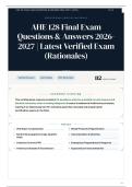 AHE 128 Final Exam 110&plus; Questions & Answers 2026&sol;2027 Latest Verified Exam &lpar;Rationales&rpar;