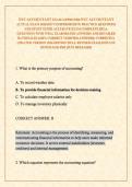 NYC ACCOUNTANT EXAM &sol;APPROVED NYC ACCOUNTANT ACTUAL EXAM 2026&sol;2027 COMPREHENSIVE PRACTICE QUESTIONS AND STUDY GUIDE ACCURATE EXAM COMPLETE REAL QUESTIONS WITH WELL ELABORATED ANSWERS AND DETAILED RATIONALES &lpar;100&percnt; CORRECT VERIFIED ANSWERS&rpar; CURRENTLY UPDATE