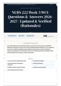 NURS 222 Week 5 WCU 120&plus; Questions & Answers 2026&sol;2027 Updated & Verified &lpar;Rationales&rpar;