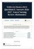 NURS 222 Week 6 WCU 55&plus; Questions & Answers 2026&sol;2027 Latest Nursing Review &lpar;Rationales&rpar;