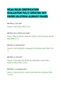NCAA RULES CERTIFICATION&NewLine;EVALUATION FULLY UPDATED TEST&NewLine;PAPER SOLUTIONS ALREADY PASSED
