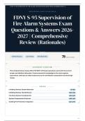 FDNY S-95 Supervision of Fire Alarm Systems Exam 70&plus; Questions & Answers 2026-2027 Comprehensive Review &lpar;Rationales&rpar;