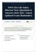 FDNY Fire Life Safety Director Test 1 115&plus; Questions & Answers 2026-2027 Latest Updated Exam &lpar;Rationales&rpar;