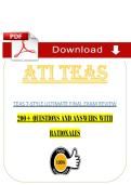 ATI TEAS 7 Ultimate Final Exam Review &lpar;PDF&rpar; &vert; TEAS 7 Exam Questions &vert; Nursing Exam &vert; Towson University