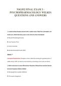 NSG552 FINAL EXAM 3 -&NewLine;PSYCHOPHARMACOLOGY WILKES&NewLine;QUESTIONS AND ANSWERS