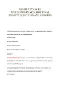 NSG552 ADVANCED&NewLine;PSYCHOPHARMACOLOGY FINAL&NewLine;EXAM V3 QUESTIONS AND ANSWERS
