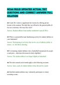 NCAA RULES UPDATED ACTUAL TEST&NewLine;QUESTIONS AND CORRECT ANSWERS FULL&NewLine;SOLUTION