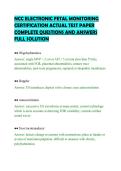 NCC ELECTRONIC FETAL MONITORING&NewLine;CERTIFICATION ACTUAL TEST PAPER&NewLine;COMPLETE QUESTIONS AND ANSWERS&NewLine;FULL SOLUTION
