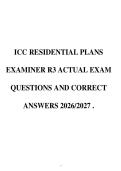 ICC RESIDENTIAL PLANS&NewLine;EXAMINER R3 ACTUAL EXAM&NewLine;QUESTIONS AND CORRECT&NewLine;ANSWERS 2026&sol;2027 &period;