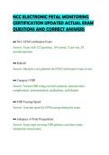 NCC ELECTRONIC FETAL MONITORING&NewLine;CERTIFICATION UPDATED ACTUAL EXAM&NewLine;QUESTIONS AND CORRECT ANSWERS