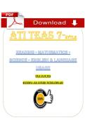 ATI TEAS 7 Ultimate Final Exam Review &lpar;PDF&rpar; &vert; TEAS 7 Questions &vert; Nursing Exam &vert; Towson University