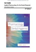 Test Bank - Applied Pharmacology for the Dental Hygienist 8th Edition &lpar;Haveles&comma; 2020&rpar;&comma; Chapter 1-26&vert; All Chapters