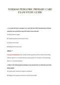 NURS6541 PEDIATRIC PRIMARY CARE&NewLine;EXAM STUDY GUIDE