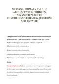 NURS 6541&colon; PRIMARY CARE OF&NewLine;ADOLESCENTS & CHILDREN&NewLine;ADVANCED PRACTICE&NewLine;COMPREHENSIVE REVIEW QUESTIONS&NewLine;AND ANSWERS