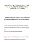 NURS 6541 &sol; NRNP 6541 PRIMARY CARE&NewLine;OF ADOLESCENTS & CHILDREN&NewLine;COMPREHENSIVE EXAM