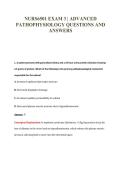 NURS6501 EXAM 3 &vert; ADVANCED&NewLine;PATHOPHYSIOLOGY QUESTIONS AND&NewLine;ANSWERS