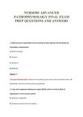 NURS6501 ADVANCED&NewLine;PATHOPHYSIOLOGY FINAL EXAM&NewLine;PREP QUESTIONS AND ANSWERS