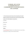 NURS6501 ADVANCED&NewLine;PATHOPHYSIOLOGY&NewLine;COMPREHENSIVE EXAM QUESTIONS&NewLine;AND ANSWERS