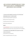 ADVANCED PATHOPHYSIOLOGY NURS&NewLine;6501 EXAM 4 FINAL COMPREHENSIVE&NewLine;QUESTIONS AND ANSWERS