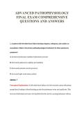 ADVANCED PATHOPHYSIOLOGY&NewLine;FINAL EXAM COMPREHENSIVE&NewLine;QUESTIONS AND ANSWERS