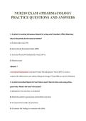 NUR210 EXAM 4 PHARMACOLOGY&NewLine;PRACTICE QUESTIONS AND ANSWERS
