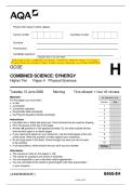AQA GCSE Combined Science&colon; Synergy 8465&sol;4H Higher Tier Paper 4 Physical Sciences 2026 &vert; Question Paper & Mark Scheme Merged