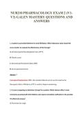 NUR210 PHARMACOLOGY EXAM 2 &lpar;V1-&NewLine;V3&rpar; GALEN MASTERY QUESTIONS AND&NewLine;ANSWERS