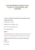 NUR 210 PHARMACOLOGY FINAL&NewLine;EXAM V1-V3 QUESTIONS AND&NewLine;ANSWERS