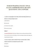 NUR210 PHARMACOLOGY FINAL&NewLine;EXAM COMPREHENSIVE REVIEW&NewLine;QUESTIONS AND ANSWERS