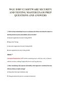 WGU D385 V2 SOFTWARE SECURITY&NewLine;AND TESTING MASTER EXAM PREP&NewLine;QUESTIONS AND ANSWERS