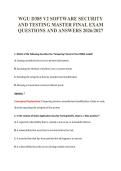 WGU D385 V2 SOFTWARE SECURITY&NewLine;AND TESTING MASTER FINAL EXAM&NewLine;QUESTIONS AND ANSWERS 2026&sol;2027