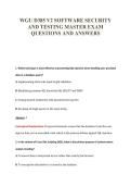 WGU D385 V2 SOFTWARE SECURITY&NewLine;AND TESTING MASTER EXAM&NewLine;QUESTIONS AND ANSWERS