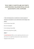WGU D385 V2 SOFTWARE SECURITY&NewLine;AND TESTING MASTER FINAL EXAM&NewLine;QUESTIONS AND ANSWERS