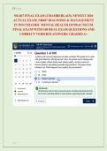 NR 607 FINAL EXAM &lpar;CHAMBERLAIN&rpar; NEWEST 2026 &NewLine;ACTUAL EXAM&vert; NR607 DIAGNOSIS & MANAGEMENT &NewLine;IN PSYCHIATRIC MENTAL HEALTH III PRACTICUM &NewLine;FINAL EXAM WITH 100 REAL EXAM QUESTIONS AND &NewLine;CORRECT VERIFIED ANSWERS&sol; ALREADY GRADED A&plus; 