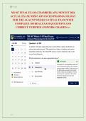 NR 567 FINAL EXAM &lpar;CHAMBERLAIN&rpar; NEWEST 2026 &NewLine;ACTUAL EXAM&vert; NR567 ADVANCED PHARMACOLOGY &NewLine;FOR THE AGACNP WEEKS 5-8 FINAL EXAM WITH &NewLine;COMPLETE 100 REAL EXAM QUESTIONS AND &NewLine;CORRECT VERIFIED ANSWERS&sol; ALREADY GRADED A&plus;