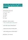 NCCAOM CERTIFICATION TEST PAPER&NewLine;QUESTIONS AND SOLUTIONS VERIFIED&NewLine;ANSWERS