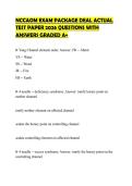 NCCAOM EXAM PACKAGE DEAL ACTUAL&NewLine;TEST PAPER 2026 QUESTIONS WITH&NewLine;ANSWERS GRADED A&plus;