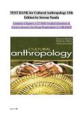 Test Bank for Cultural Anthropology 13th Edition &vert; Serena Nanda & Richard L&period; Warms &vert; Chapters 1&ndash;15 Complete